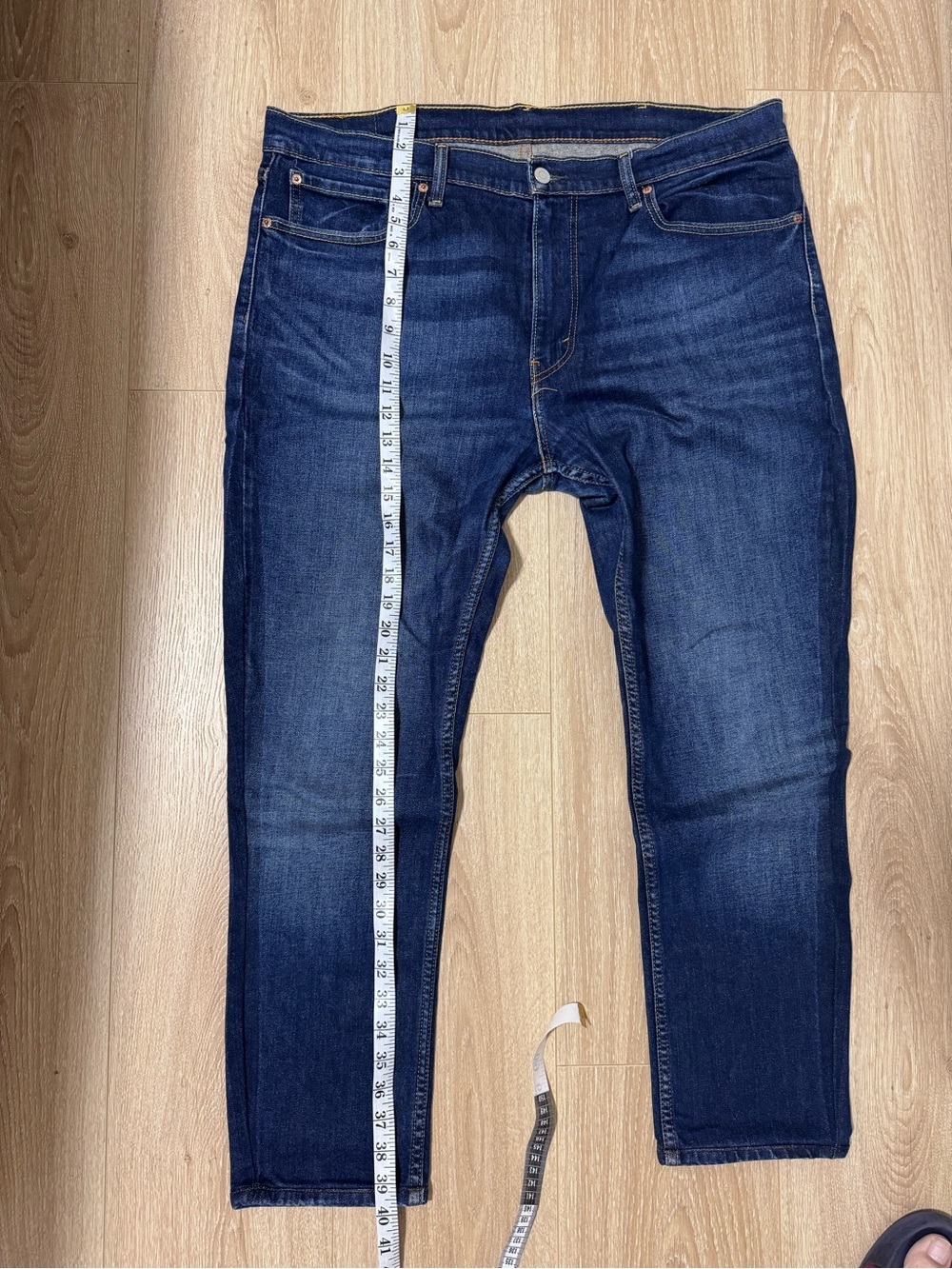 Levis 511 Slim Men's Jeans 38x34 Blue Wash Medium Indigo Stretch Stretch ALTERED - Picture 4 of 8